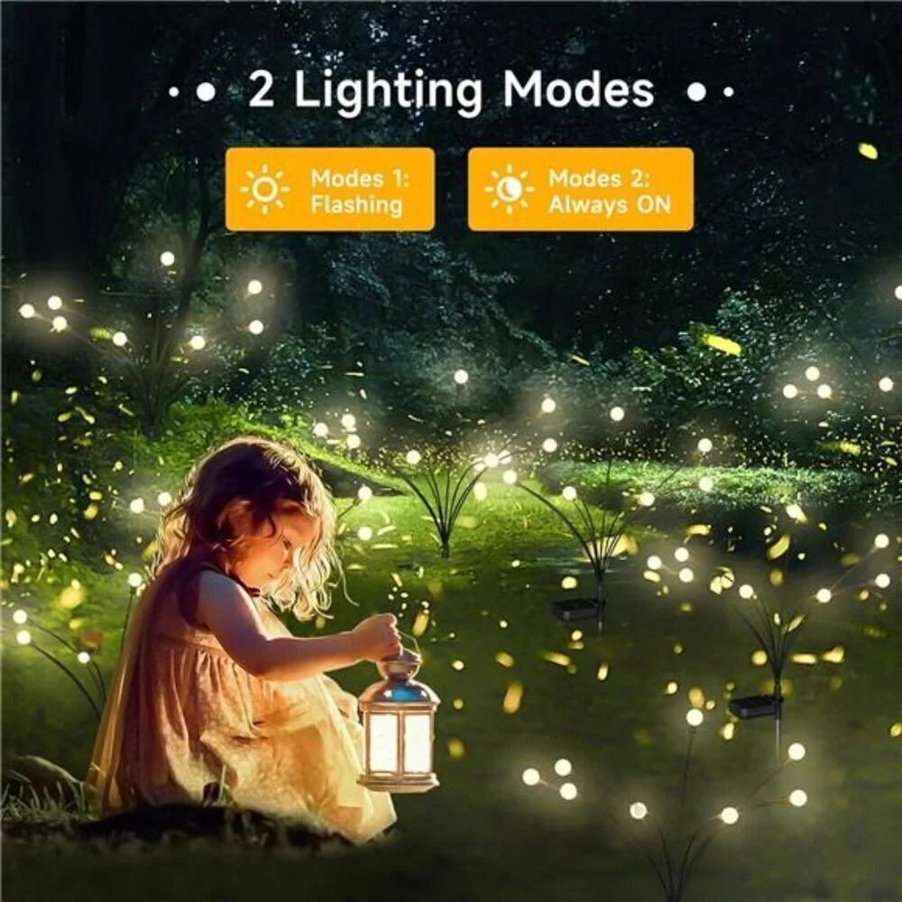 Solar Swaying Garden Lights Outdoor Waterproof Firefly Lights for Yard Patio Pat